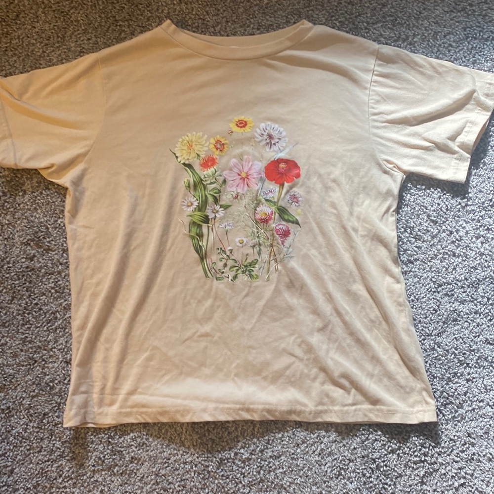 light yellow flower shirt sized S from romwe